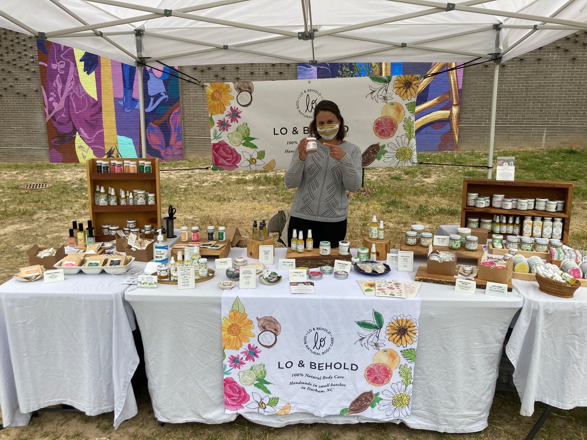 All set up in Durham Central Park!  Come see us and the great folks at the craft market and farmers’ market.

Grab some healthy, local food and get a head-start on your Mother’s Day shopping!