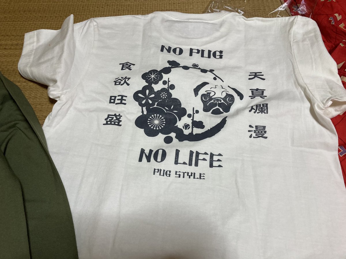 Hornet600pc34TL's tweet image. 今日の戦利品。
新発売のパグT
セール品のパグロンT
サービスで頂いた和なパグポケットティッシュU^ェ^U 
#pugstyle
#ワズスタイル
#パググッズ