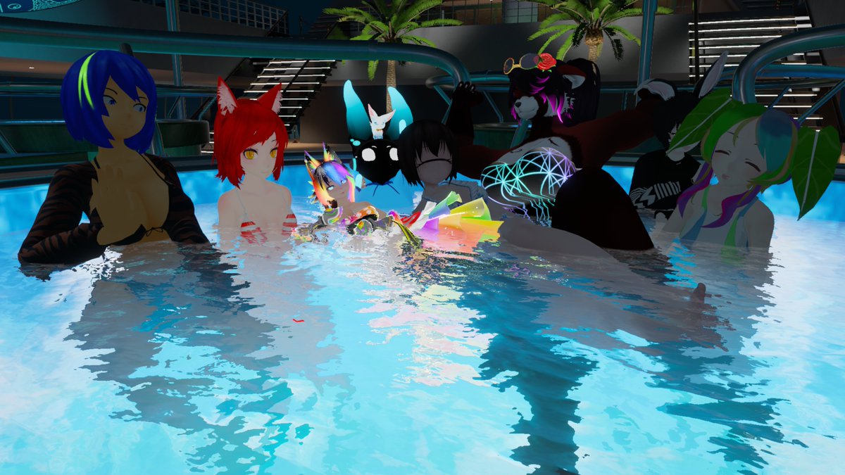 Lugzx's tweet photo. Slyfest 4/23/2021 opening night with @FustyLugsVR @andyaas1 @UnknownSquids @RosanneFaerwing @Aquadragon39 @DonItalianoVR @niallvr @Tigertwista1 @OVRToolkit  #VRChat #Slyfest and thanks for the event @FestSly @SlyVR5 <3 1 of 2 https://t.co/LeTVPyEzoE