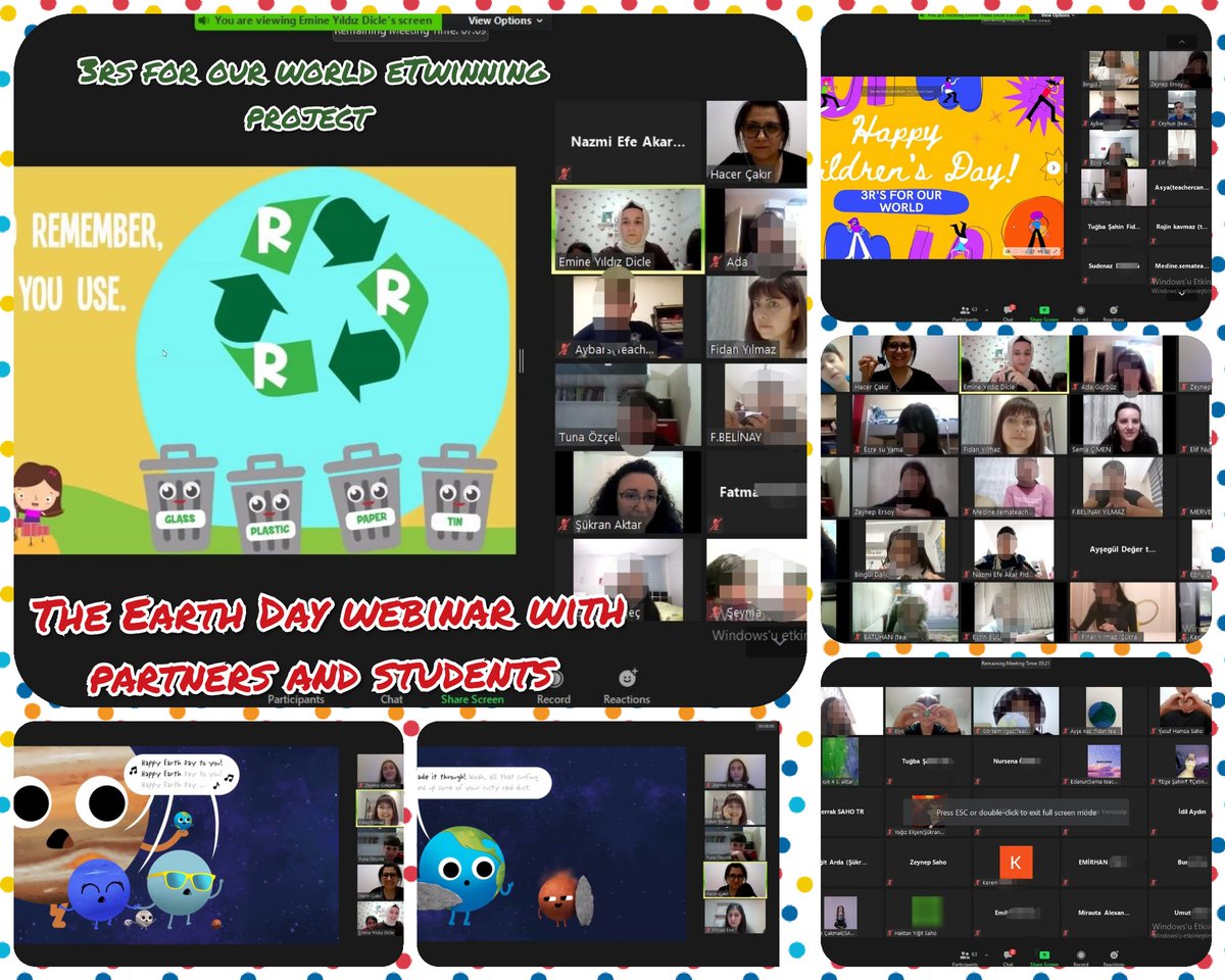 We celebrated the Earth Day with the project partners and the students via zoom meeting on April ,22. <a href="/aligunerioo/">aligüneriortaokulu</a> <a href="/3rsforourworld/">3rsforourworld eTwinning Project</a> <a href="/kosemsemacimen/">sema çimen</a> <a href="/FeruzeErol/">feruze erol</a> <a href="/kocaeli_e/">eTwinningKocaeli</a> <a href="/tretwinning/">eTwinning Türkiye</a> <a href="/kartepemem/">Kartepe İlçe Millî Eğitim Müdürlüğü</a> <a href="/EmineYDicle/">Emine Yıldız Dicle</a>