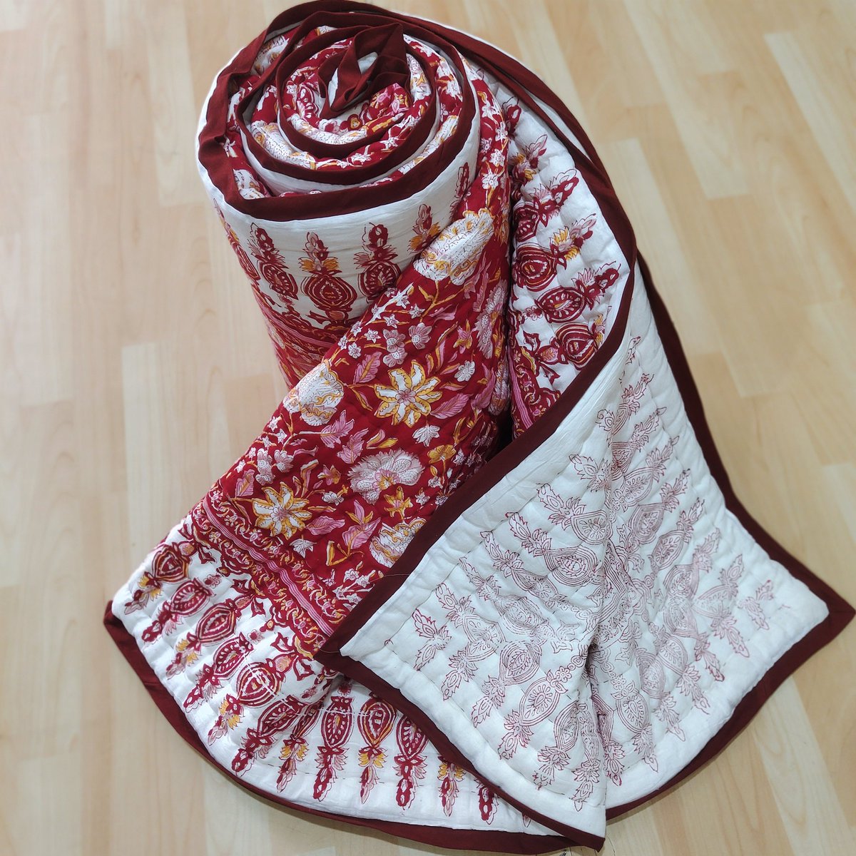 sankhla_works's tweet photo. New hand block print quilt. Unique colour combination and design. In loos cotton 
#quilt https://t.co/qtowhXDCyy