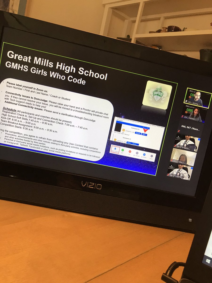 NoraBurkhauser's tweet photo. Woohoo! Good Luck to @GMHS_SMCPS teams @LockheedMartin #CodeQuest21 https://t.co/rxJotWpHpV
