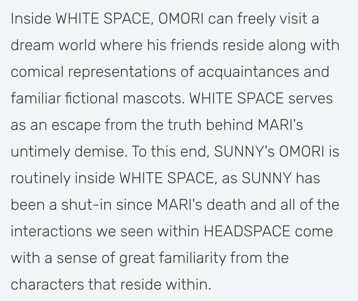 // omori , suicide , sysphobia , pluralphobiaif you somehow dont believe me on that last point, heres some more proof. they literally use the terms headspace and spilt personality you cant get much more clearer than that on how fucked up this is