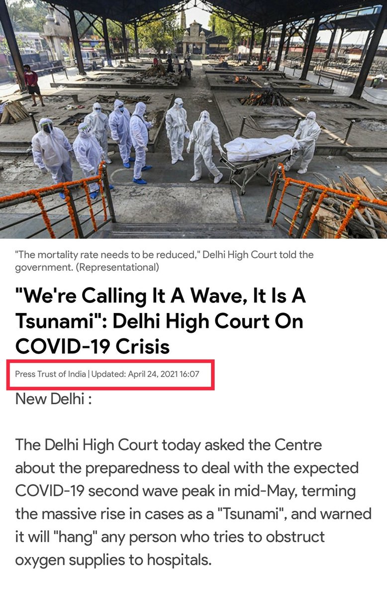 SaralPatel's tweet photo. .@RahulGandhi in March 2020: "A Tsunami is coming".

Delhi High Court, April 2021: "We are calling it a wave, but it's a Tsunami." https://t.co/yusVrJ5B4I