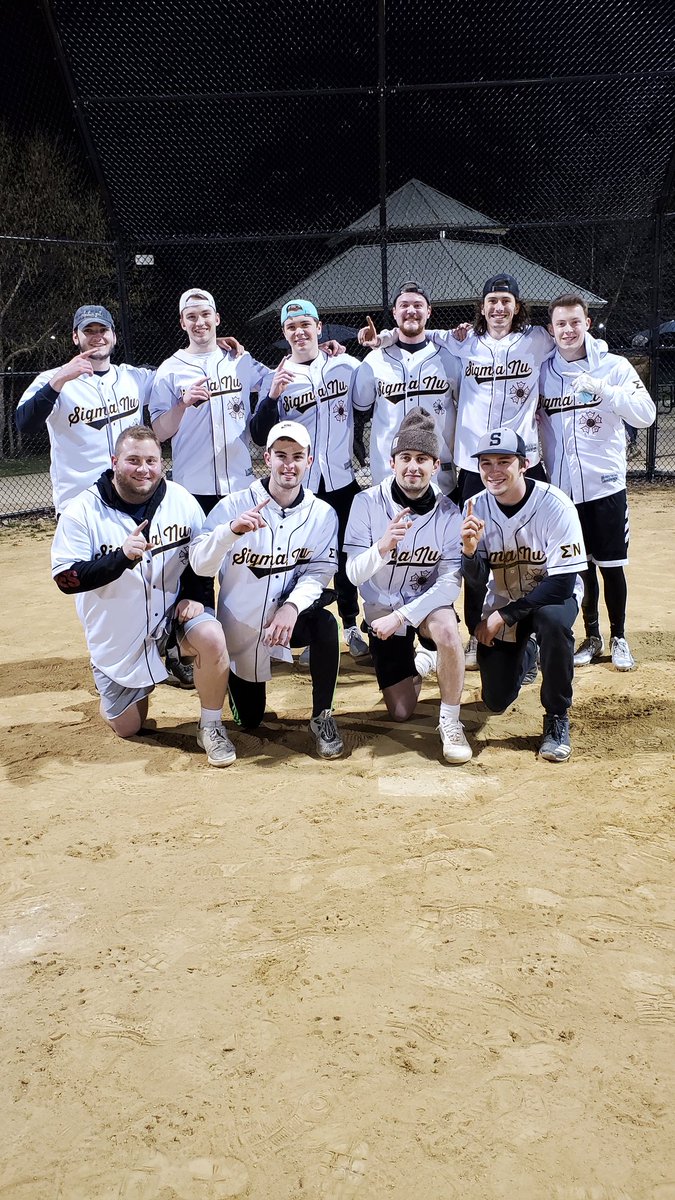 Congratulations to our intramural softball team for bringing home 1st place in the championship last night! The boys fought hard for their win against Phi Psi in the semi-final, and took care of business in the championship match against Phi Sig with an 11-1 slaughter rule win!