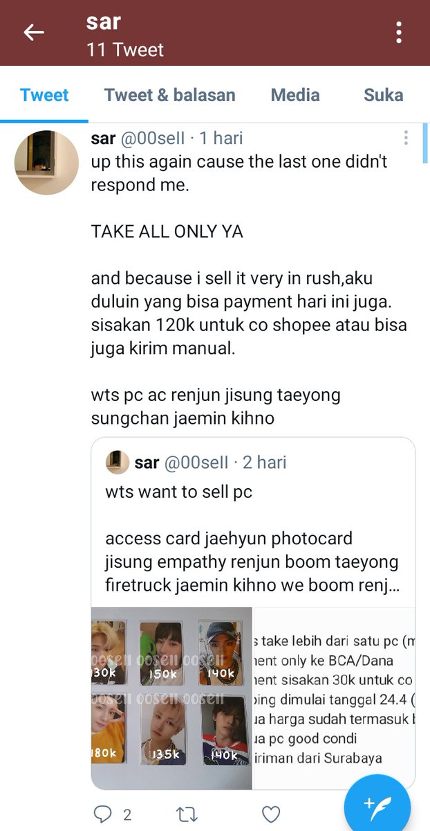 jechanoy's tweet image. [HELP RT❗❗]

PENIPU TAKE ALL PHOTOCARD @00seII 

—THREAD