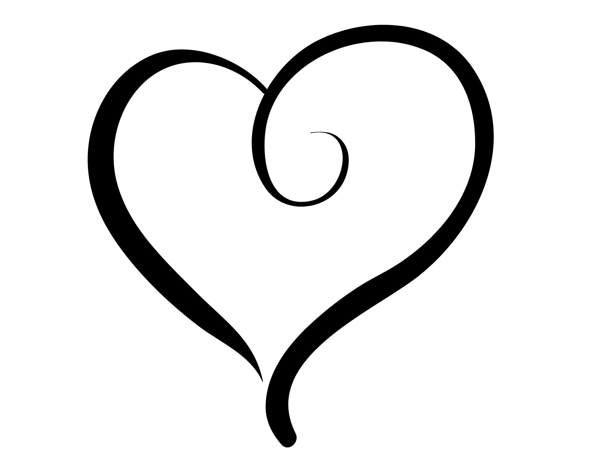 curly heart outline
