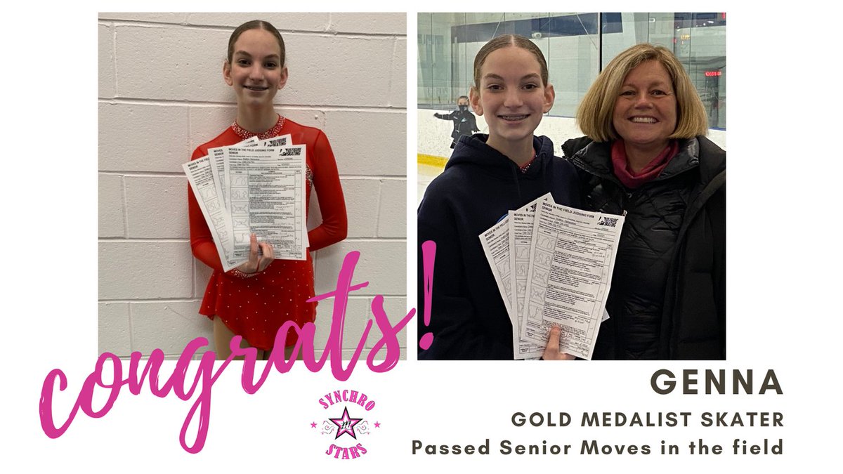 A HUGE CONGRATULATIONS TO GENNA!!! #gosynchrostars #synchroskate