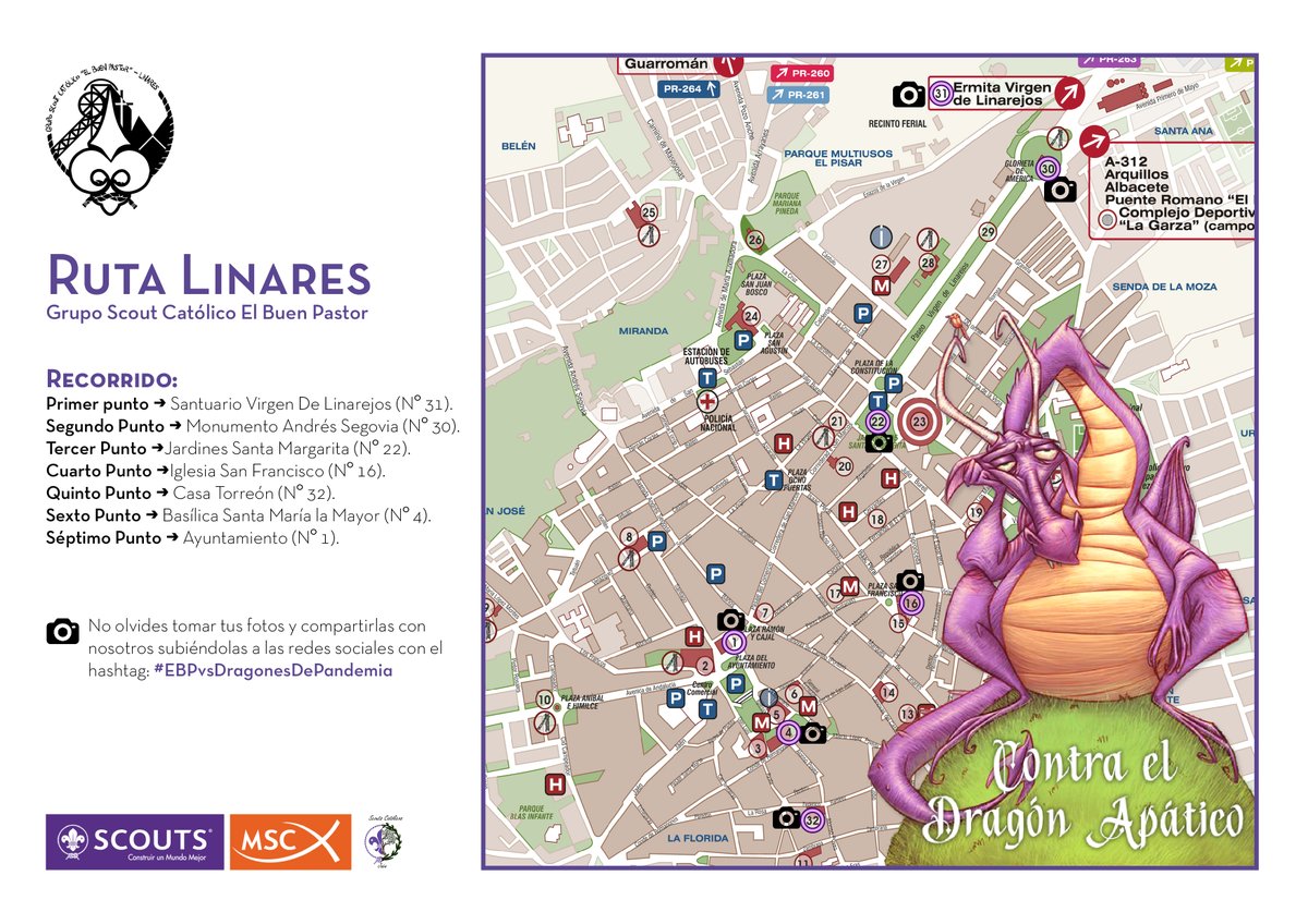 ⚠️ACTIVIDAD: ¿Dónde y cuándo se ha visto un San Jorge sin una ruta por el lugar?😏¡Pincha facebook.com/28743671838364… y entérate de cómo os proponemos combatir el dragón apático que nos amenaza!🤪#EBPvsDragonesDePandemia
#SanJorge #Scouts #GSCElBuenPastor #SiempreListos #Linares⚜️