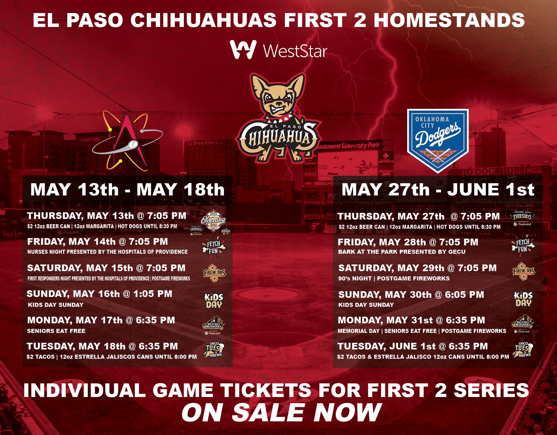 El Paso Chihuahuas on Twitter "Single Game Tickets for our Opening Day