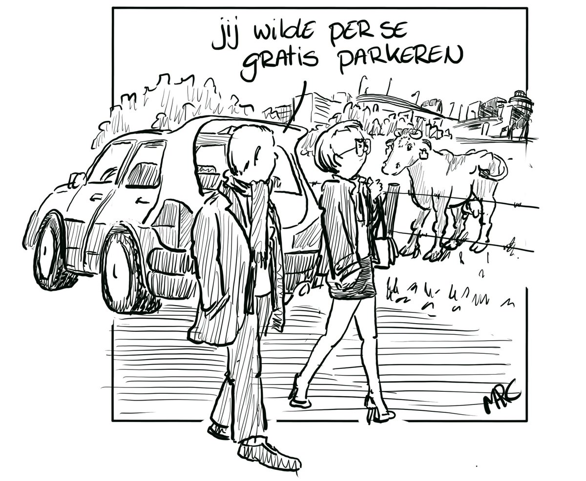 marcjanjanssen's tweet photo. Jij wilde per se #gratis parkeren.

#DeCartoonVanMarc https://t.co/u40q6EOiBk