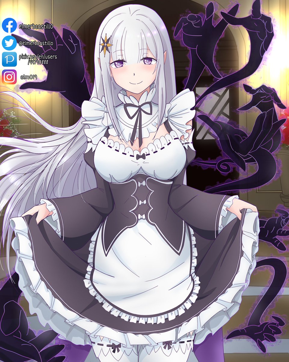 Elmer Castillo Fanart Satella Maid サテラ メイド Reゼロから始める異世界生活 Rezero Satella