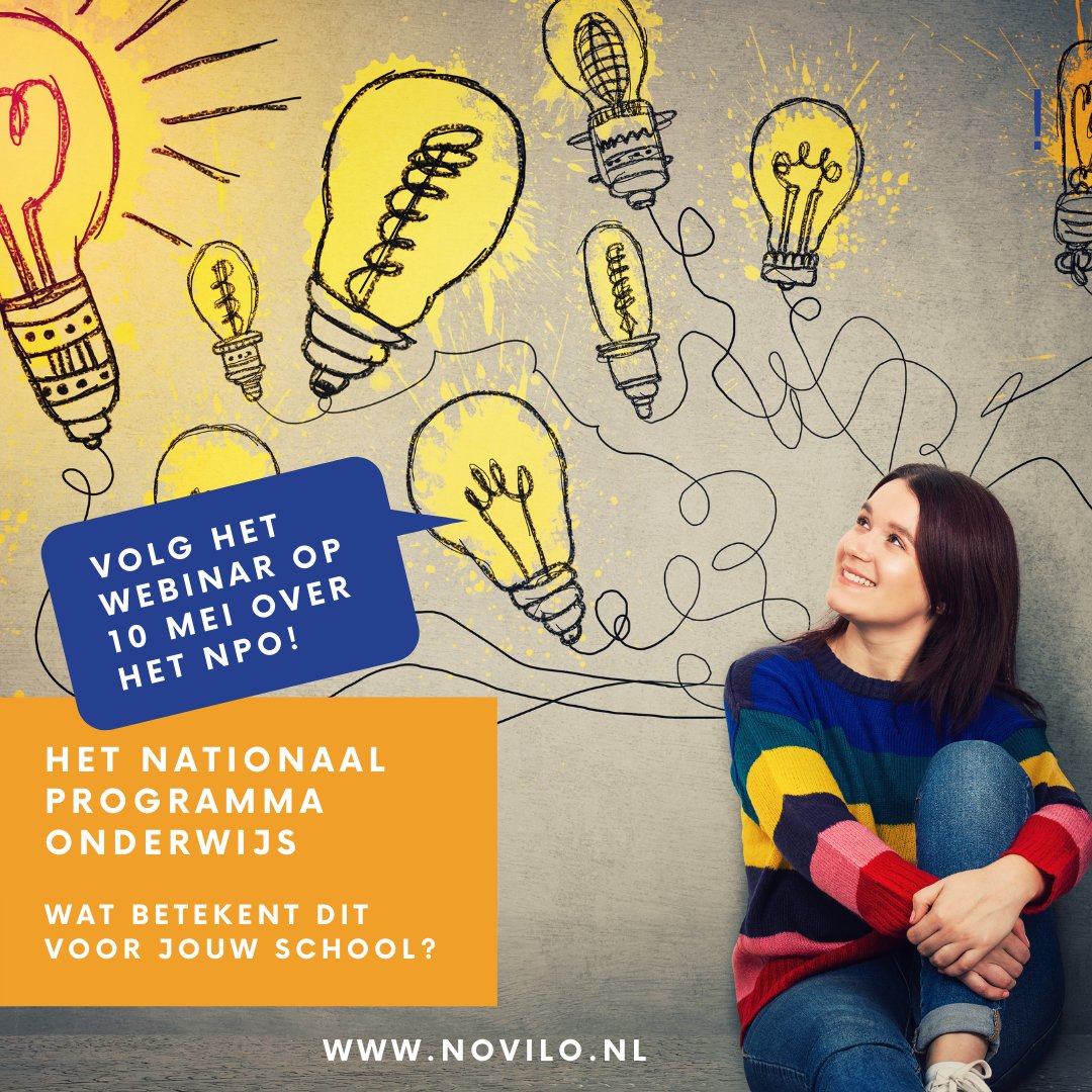 NoviloTalent's tweet image. Weet jij wat het Nationaal Programma Onderwijs voor jouw school en leerlingen kan betekenen? Volg het webinar over het NPO op 10 mei om 16:00 uur. 

Aanmelden kan via ow.ly/GbAp50Eqnkl