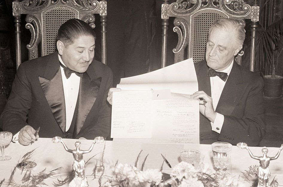 The US also sought diplomatic strength through improving relations with the Soviet Union (1933) and the Philippines (1934) and a “good neighbor” policy approach with Latin America.