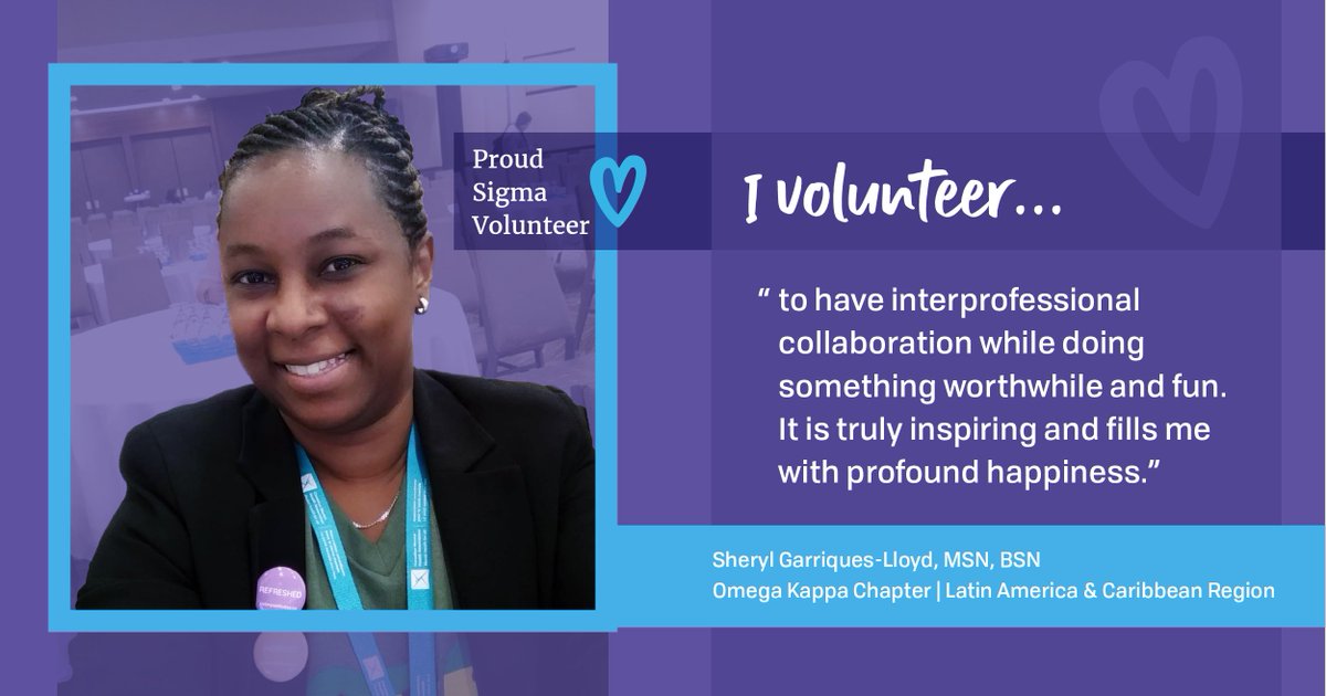 #SigmaVolunteer Sheryl Garriques-Lloyd, MSN, BSN, knows that mental health matters and finds her true happiness volunteering locally for this cause. Hear from Sheryl and other Sigma volunteers on Nursing Centered » bit.ly/3tBIN2G