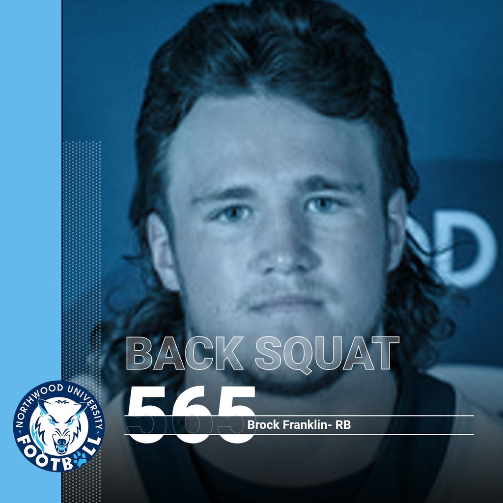 🚨 New Record 🚨 Brock Franklin Running Back Back Squat 565 @The_WOOD_FB