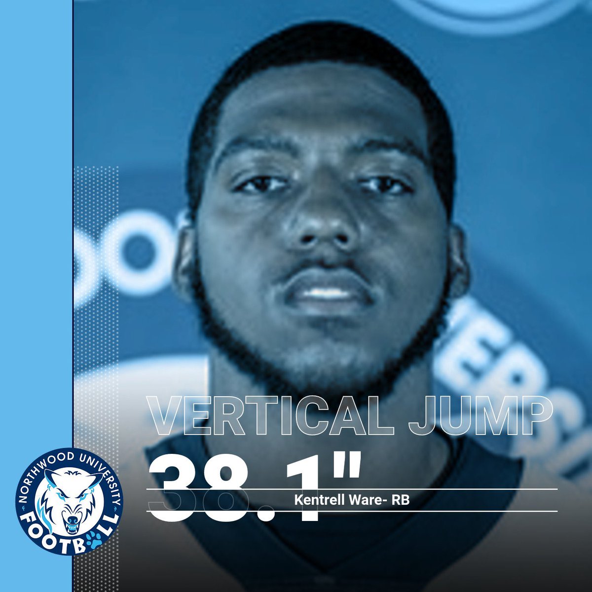 🚨 New Record 🚨 <a href="/kentrell_ware2/">Kentrell Ware</a> Running Back Vertical Jump 38.1” @The_WOOD_FB