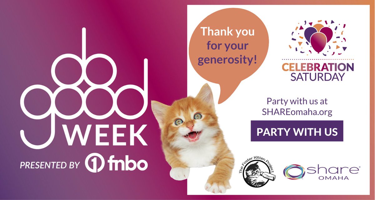 FKPmeow's tweet photo. #thefkp #thefkpmeow #thefosterkittenproject #SHAREOmaha #DoGoodWeek #FNBOmaha #omahasteaks #communityfoundation #FundItFriday #donate #support #neonatal #neonatalkittens #volunteer #donations #nonprofit #charity #celbrationsaturday #kitten #rescue https://t.co/txBrZAHkrg