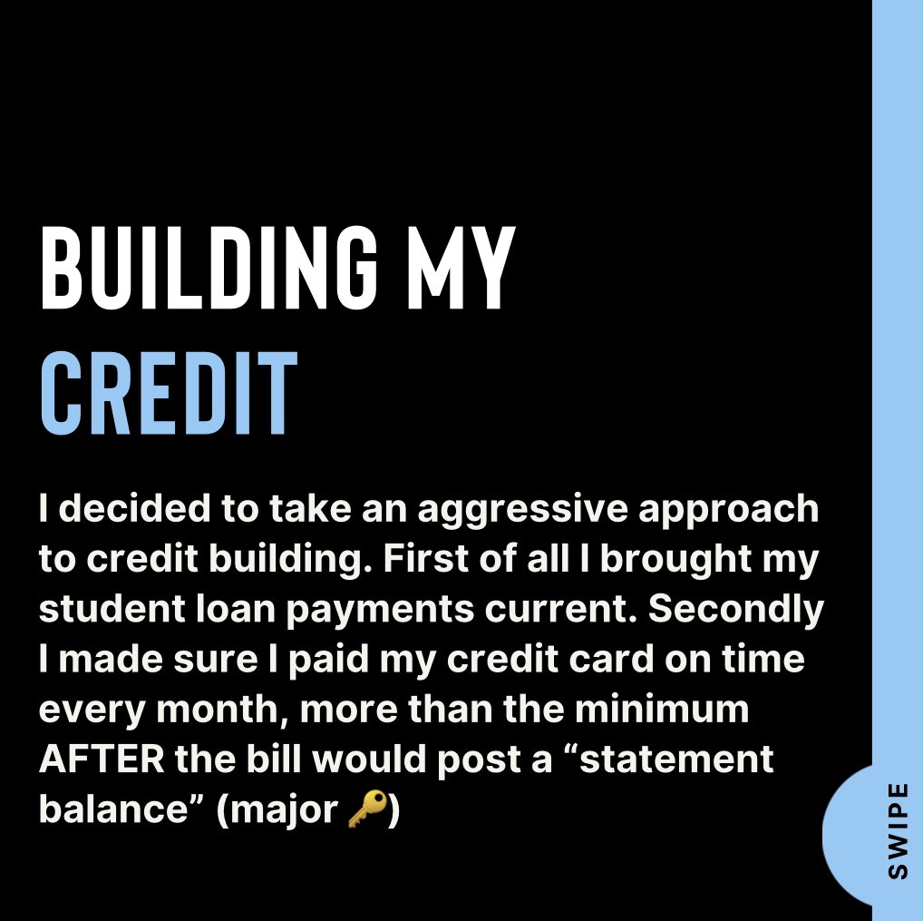 Credit building doesn’t happen overnight but with hard work and a game plan you can have an 800 credit score too! [A visual thread] retweet to help someone out.
