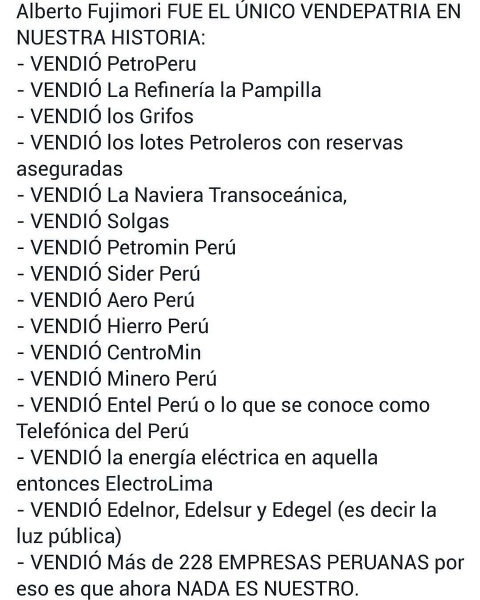 AlvaroGD2023's tweet photo. Los únicos VENDEPATRIA SON ALBERTO FUJIMORI FUJIMORI Y SU DINASTÍA!! @KeikoFujimori salió peor que el papá ! #FujimorismoNuncaMas https://t.co/XvMxv2ipvG