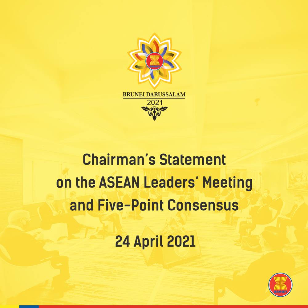 The ASEAN Leaders' Meeting took place at the #ASEAN Secretariat today, presided by Brunei Darussalam - ASEAN Chair 2021. All member states discussed about ASEAN Community building, external affairs & regional developments. More on the Chairman's Statement: bit.ly/ALM_ChairState…