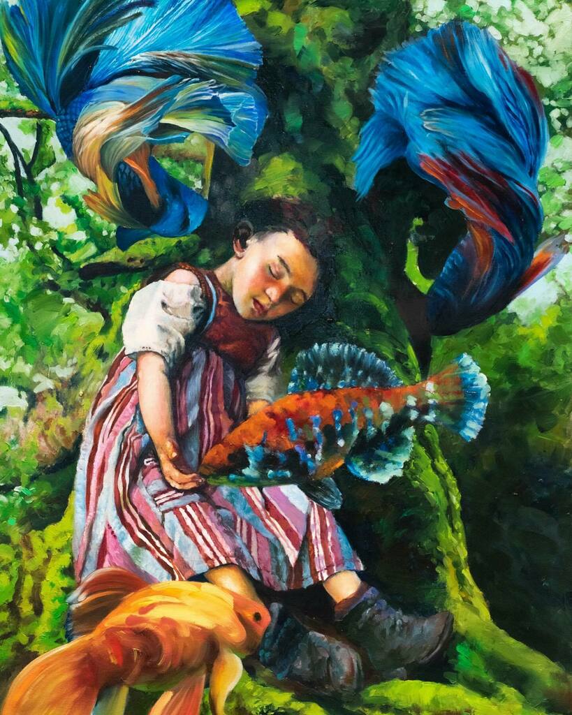 « Let them dream » 100 x 70 cm #oiloncanvas #oilpainting #painting #artwork #kunstwerk #figurativepainting #artcollector #artgallery instagr.am/p/CODPTkbF55J/