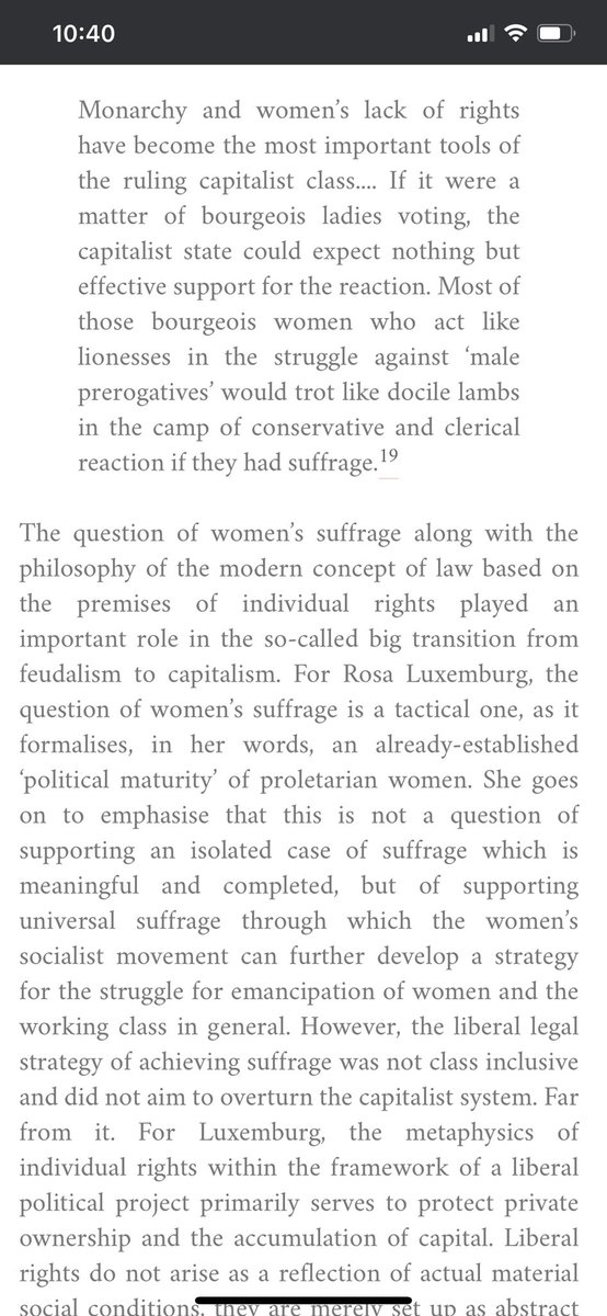 Lot of assumptions made here. Whatever. I don’t have contempt for women or poor people (clearly to people who know me). But feminism IS a bourgeois ideology that posits that bourgeois women and proletarian women have some kind of shared interest. They do not. Rosa Luxemburg:  https://twitter.com/hayleyglyphs/status/1385962445789753347