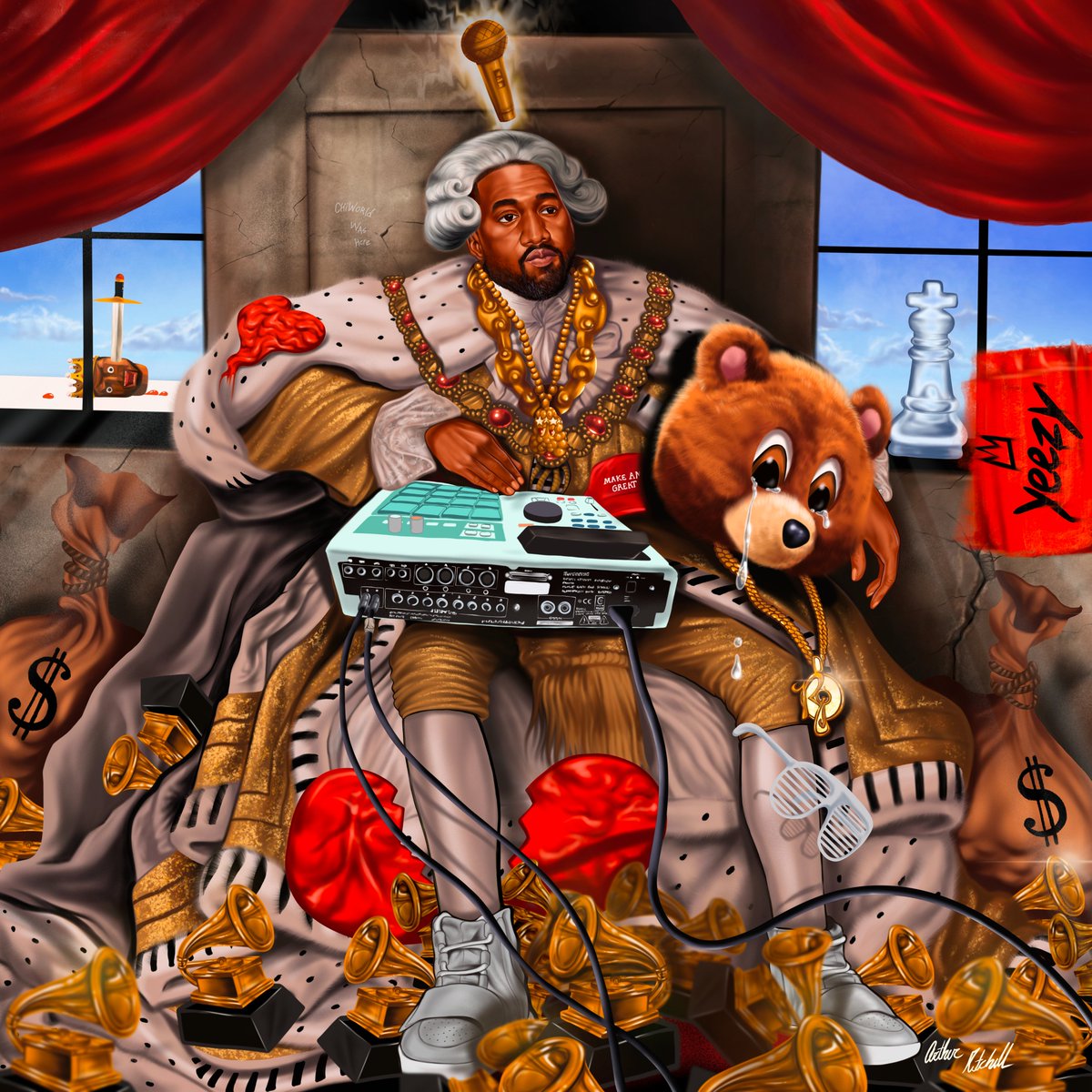 CHIWORLD1234's tweet image. Freehand artwork i created of @kanyewest one of one (NFT) rarible.com/chiworld1234?t…   #NFT #yeezy #digitalartwork #nftart #NFTCommunity  @rariblecom  @niftygateway