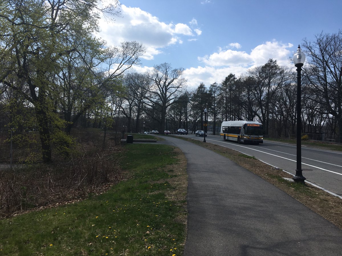 Arborway Part 1. The first half was nice and shaded, but the rest will be a lot more pleasant to stroll when the saplings planted along the walkway get bigger. I’m not loving the car centric nature of this section, but good things lie ahead...3/