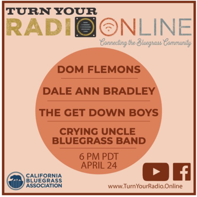 CBA’s Turn Your Radio Online webcast is TONIGHT – Saturday April 24 – starting at 6:00pm PDT. You can watch on the CBA Facebook Page, the CBA YouTube Channel, or just go to TurnYourRadio.online.