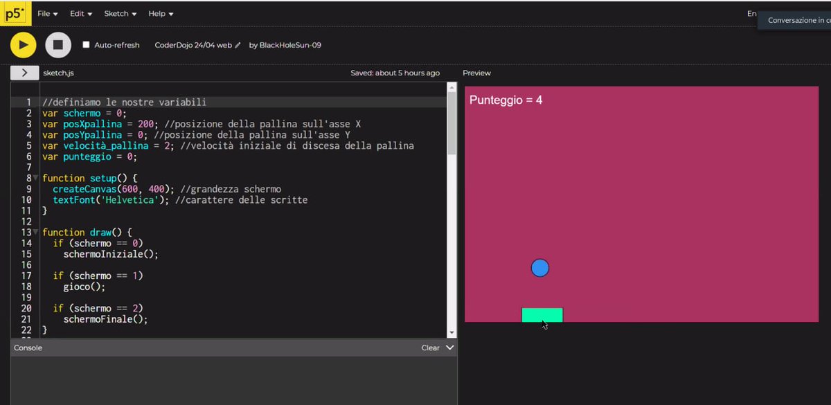 CoderDojoSPQR's tweet image. Inizia la seconda sessione del nostro #OnlineDojo con #P5JS! Quali magie della programmazione ci aspettano 👧👩🤩?
🔴 Potete seguirci LIVE sulla nostra pagina FB, o su YT ➡️ bit.ly/3rsKeOP
#CodingURLs #OnlineDojo #Celebrating #GirlsInTech2021
MindSharing.tech