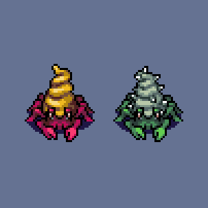 ✨Hey Dreamers✨

Hope your having a wonderful #screenshotsaturday 😄

This creature comes in various forms. These two are found in Lumeria, the magical underwater kingdom.

More updates coming 🔜! Keep an 👀 out!

#madewithunity | #gamedev | #indiedev | #pixelart