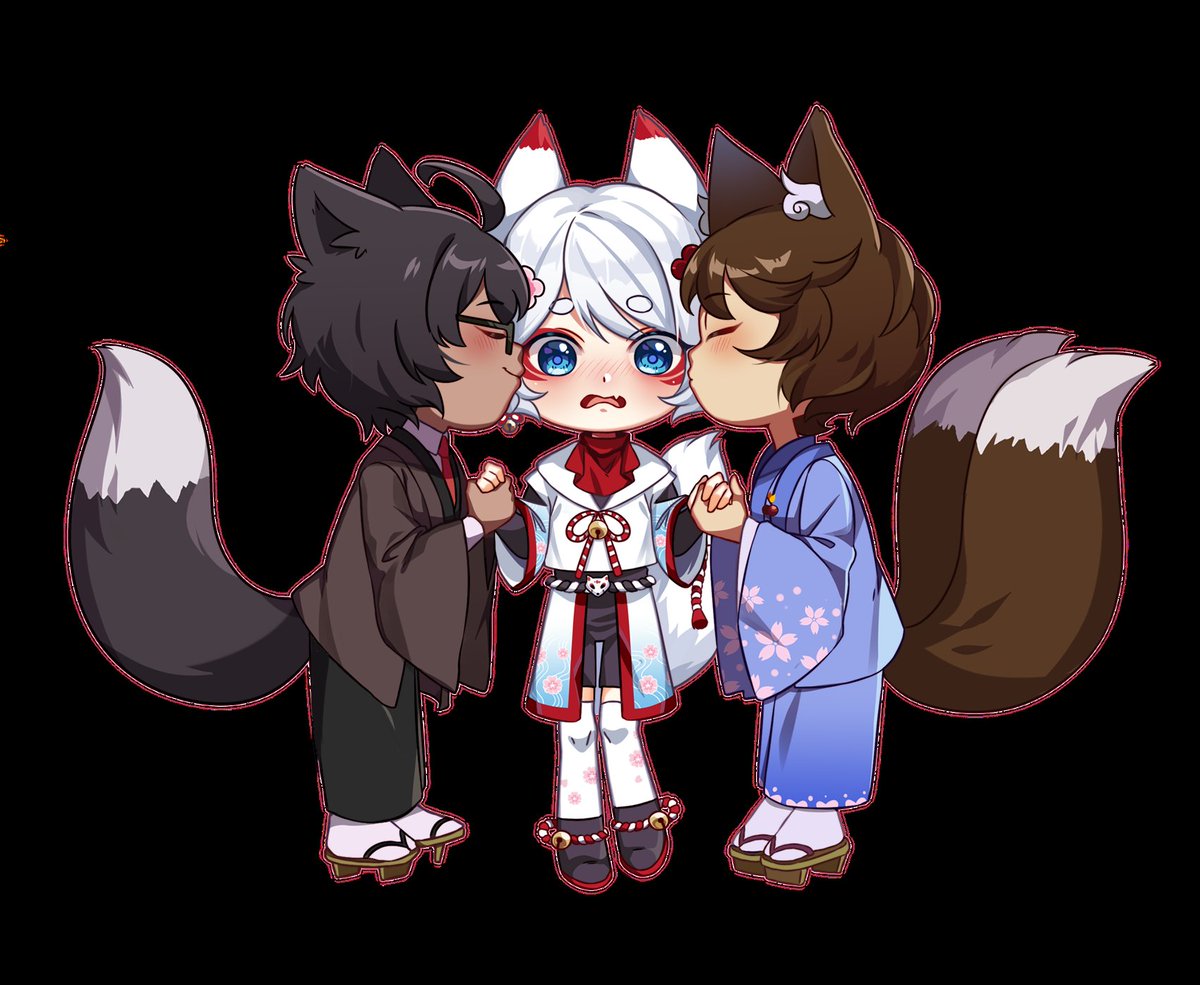 'E-eh?!' o///o

This beautiful art of me and my two fox husbands @PurpslV and @Kamuro63166916 , is done by the wonderful
@/lunallion on fiverr! I'm obsessed with how it turned out!

#ShiroGallery #Purpslart #Konsart
#Vtuber #ENVtuber