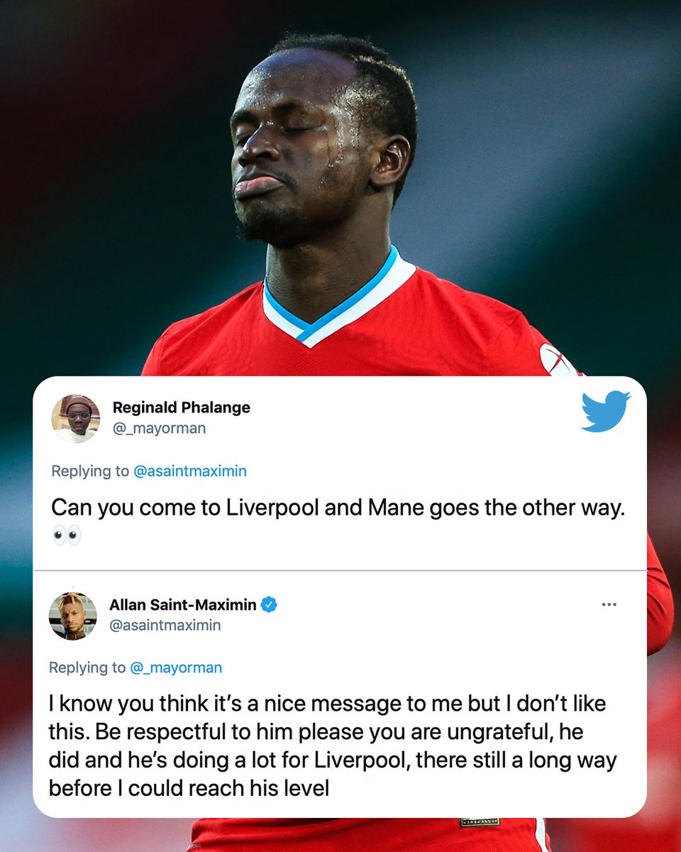 Allan Saint-Maximin stood up for Sadio Mane 👏