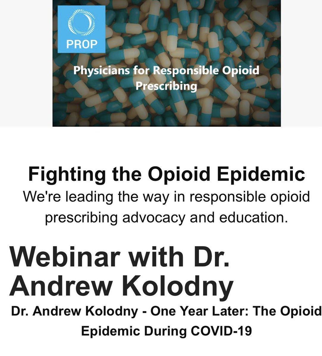 The truth of course is that  @supportprop is an anti-opioid, anti-patient activist group with extreme views about opioid prescribing. It’s founder,  #AndrewKolodny is arguably a self-interested hack who reportedly never completed postgrad fellowship training in pain management 1/3
