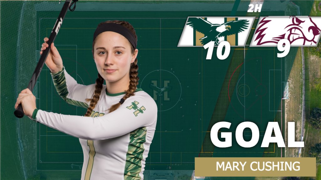 First lead for the #HUeagles since midway through the first half as Mary Cushing scores her first of the game. 16:09 left in the 2nd. #NACwlax