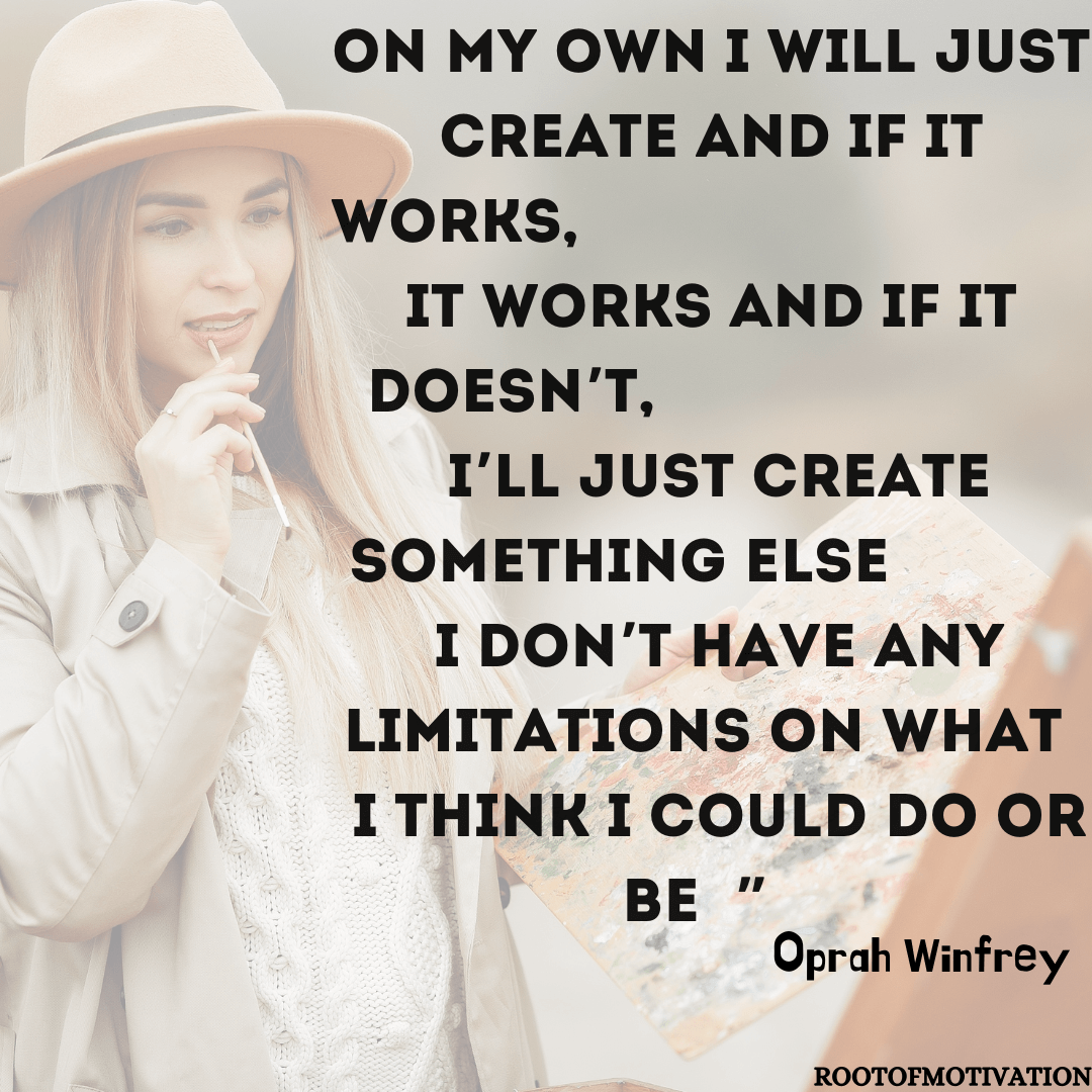 MotivationRoot's tweet photo. On my own I will just create and if it works, it works And if it doesn’t I’ll just create something else I don’t have any limitations on what I think I could do or be. Oprah Winfrey

#motivation #story #rootofmotivation #OprahWinfrey #success #motivationalquotes #create #yourself https://t.co/2mGwHHukCA