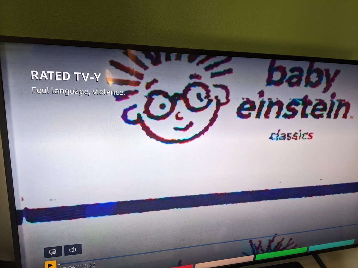 MSertner's tweet image. Hey @PrimeVideo what?!? "Baby Einstein- Rated TV-Y for Foul language, Violence" 😂😂