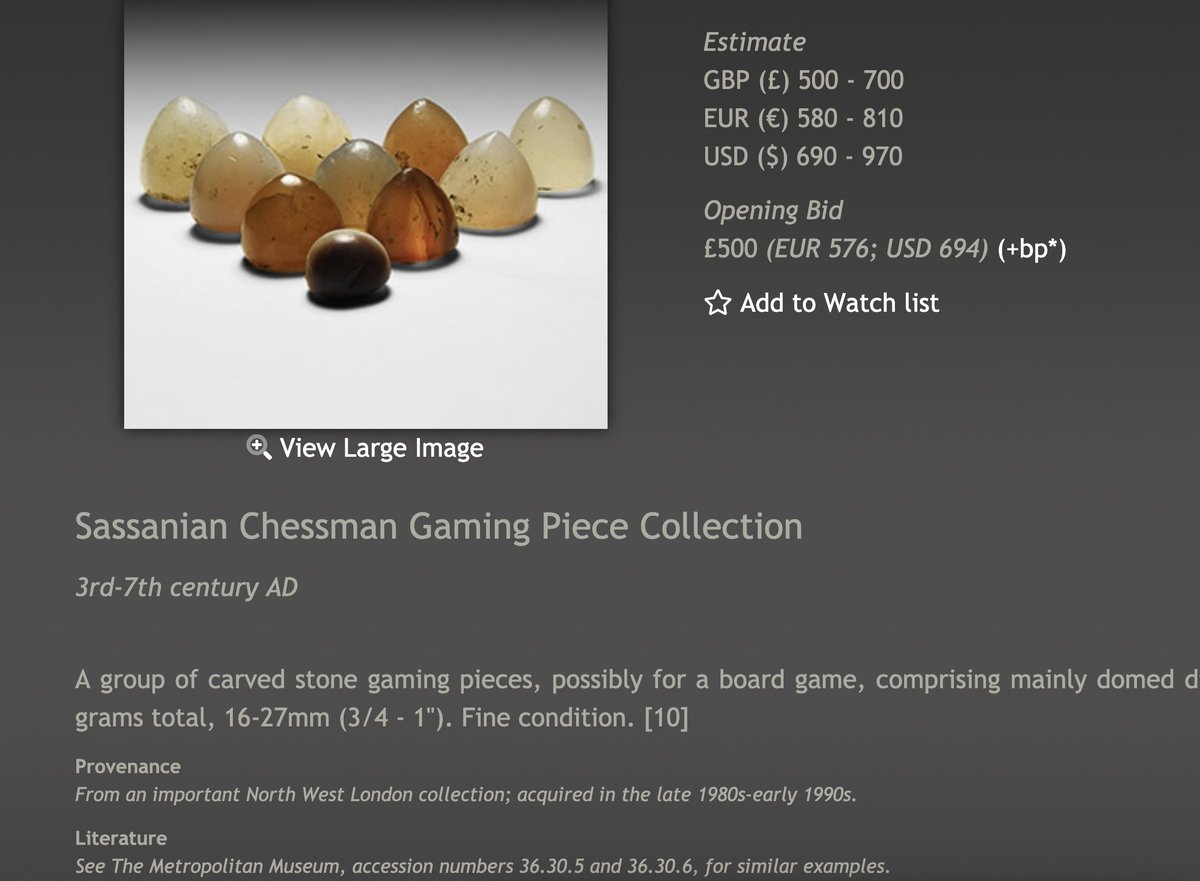 Metropolitan Museum: "We're going to call this random stone lump we excavated a chess piece!"Timeline Auctions: "Hold my beer."