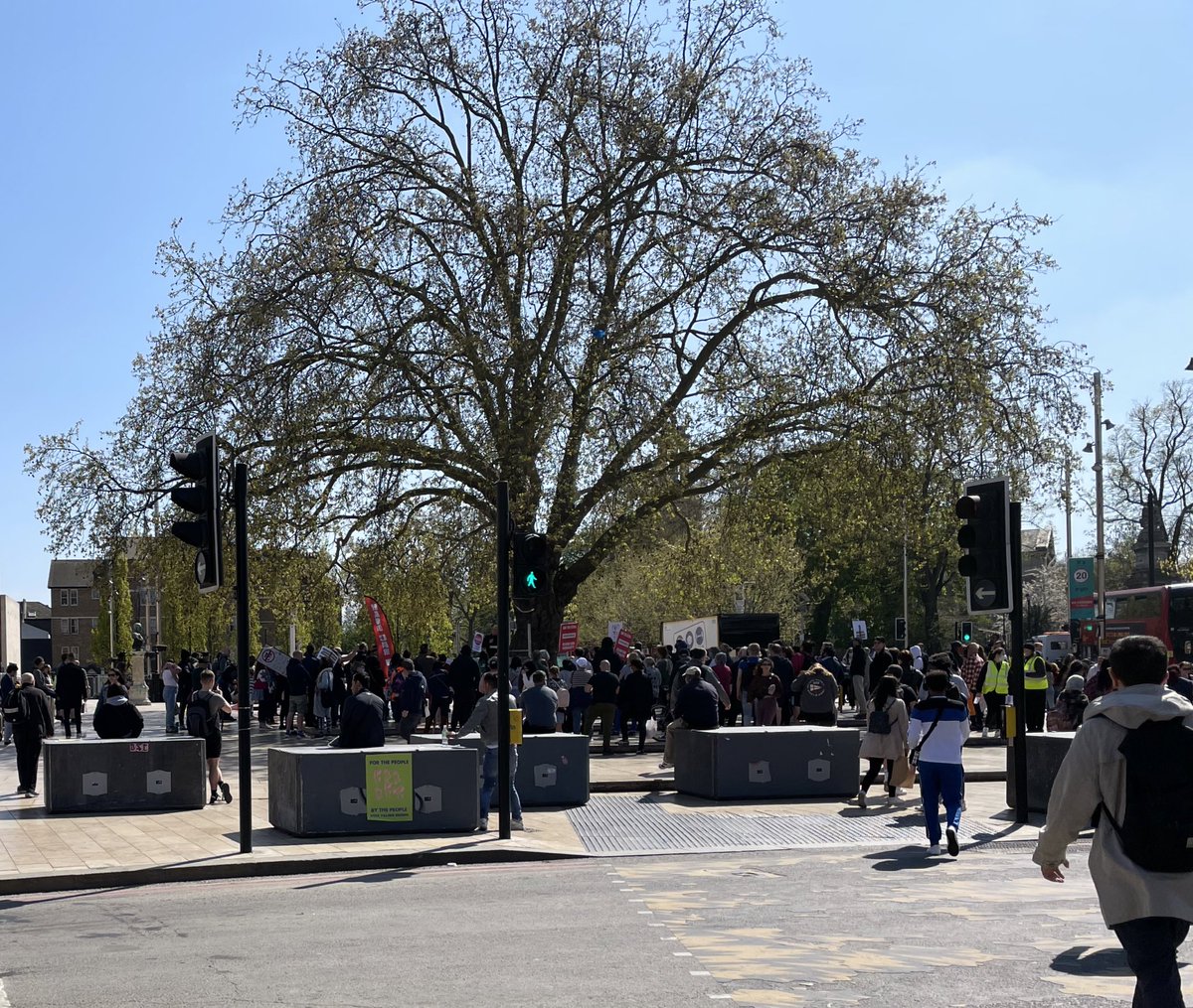gazbox80's tweet photo. Pleased to see a pretty poor turnout for the anti-LTN demonstration in Brixton. I’d say there were 70 people max there. Not a great return on the thousands of leaflets they’d put on cars over the last few weeks. https://t.co/VNXQAW0Xfr