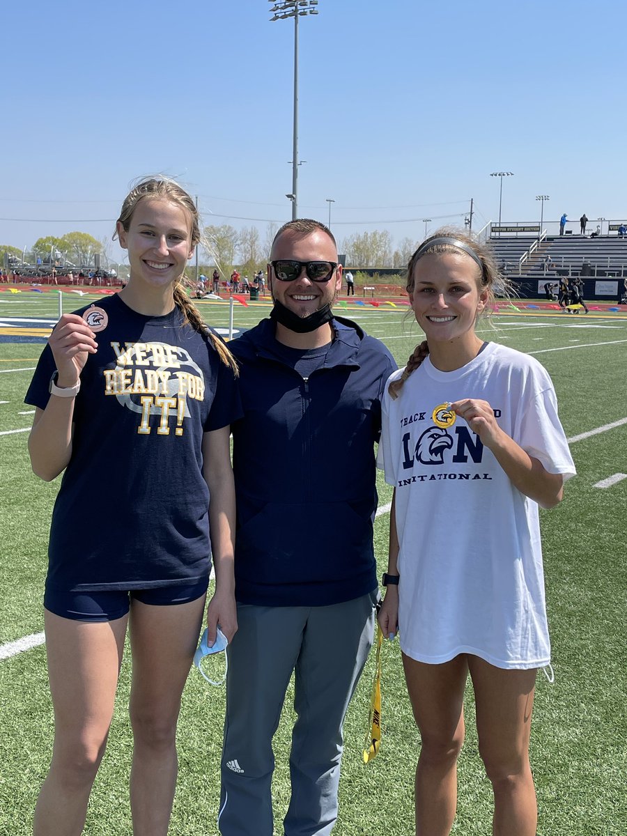 Henkel &amp; Zimmerman both medal taking 1 &amp; 3 in the Girls high jump at the LN Invitational! Droplet also takes 7th, giving the Eagles 18 team points in 1 event!