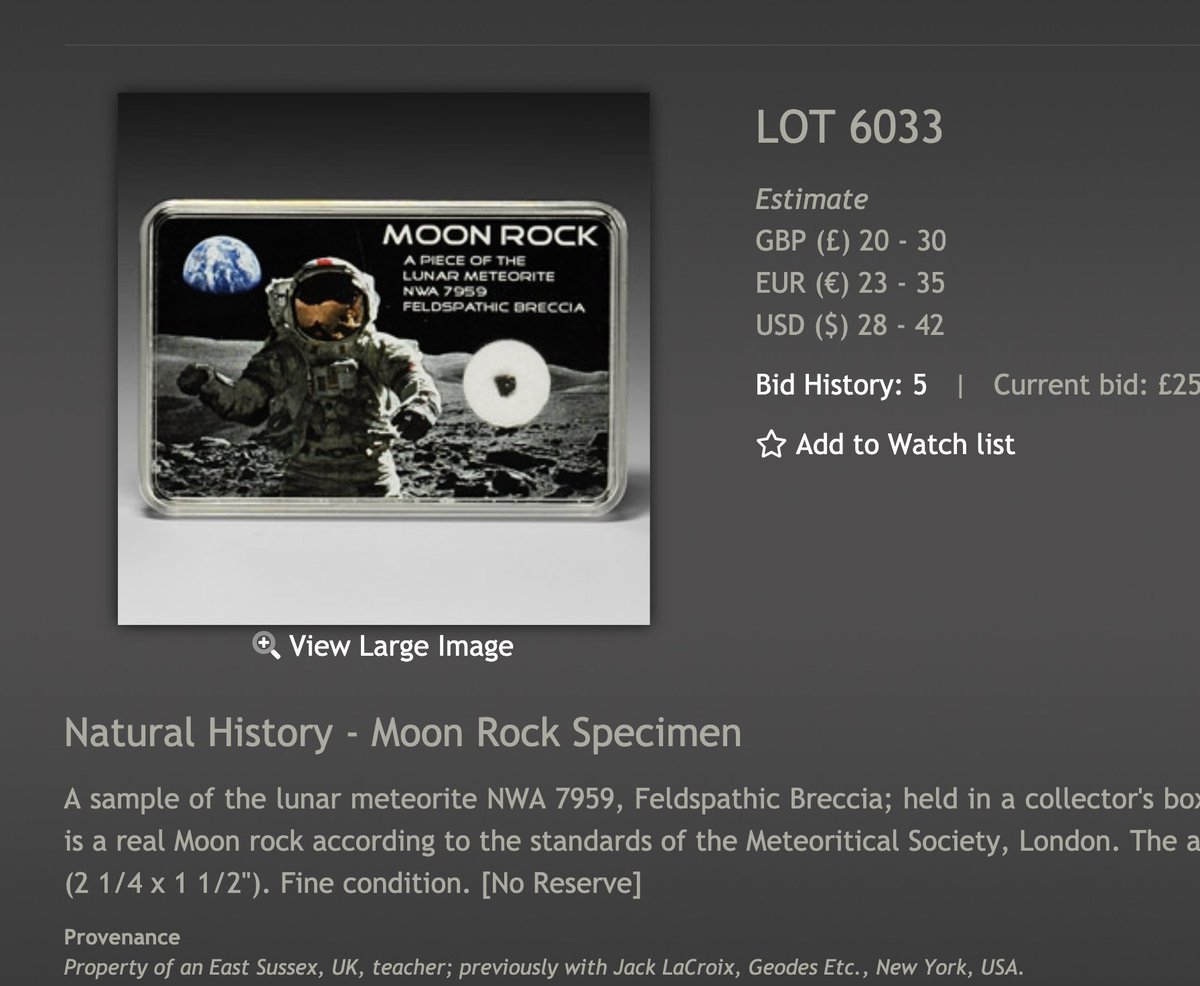 And that& #39;s a wrap for this auction. In conclusion, if you& #39;re thinking about dropping a bunch of money on an antiquity in an auction that& #39;s also selling souvenir moon rocks, maybe... don& #39;t?