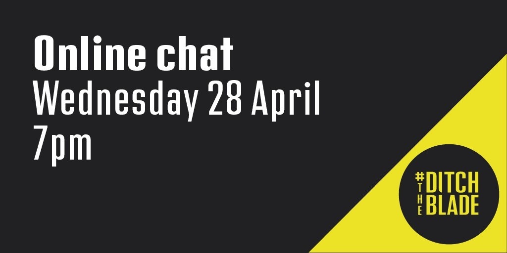 As part of the #DitchtheBlade campaign, next week we’ll have support agencies &amp; local police officers on hand during a live online chat to answer your queries about knife crime.

📅 Weds 28th April
⌚7pm-8pm

Submit questions anonymously here 👇
orlo.uk/w48u1