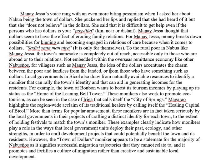 I have to go as I need to work on a presentation , but let me copy here an excerpt from my book in progress how dollars, migration, & govt-supported migration trajectories, in the rural Town of Dollars, for the poor, contribute to the erosion of the local moral economy: