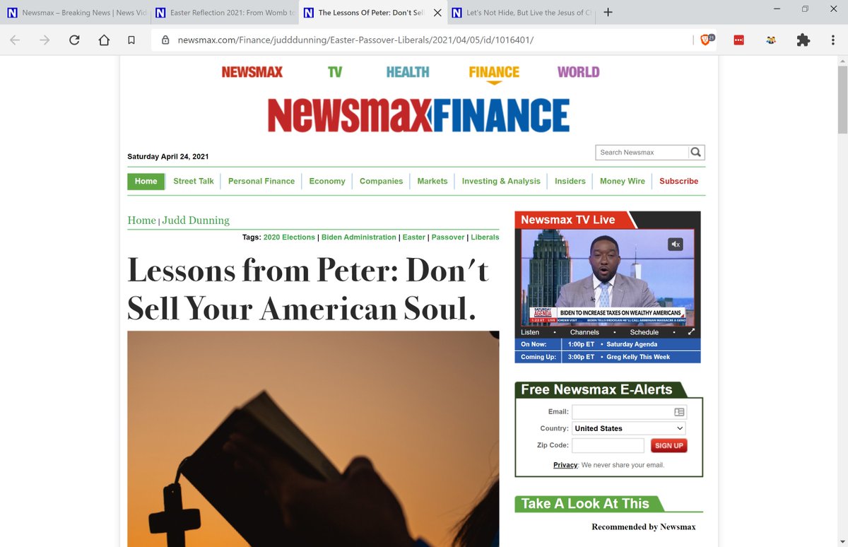 More explicitly religious content from right-wing media sites, this time from Daily Wire and Newsmax