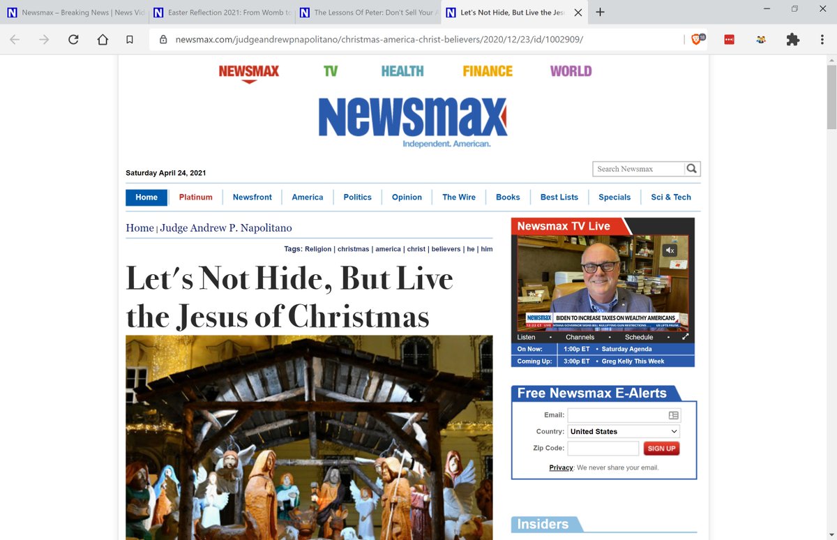 More explicitly religious content from right-wing media sites, this time from Daily Wire and Newsmax