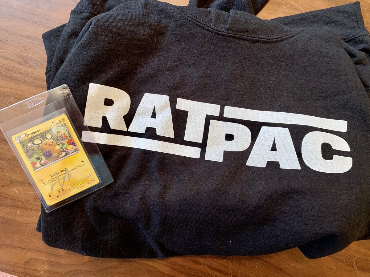 PinesTCG's tweet photo. Shoutout to @azulgg for the sweet merch and a signed rat card. #ratpac https://t.co/INswDtKBTR