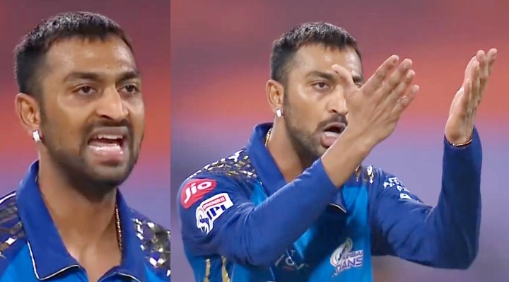 ImranSays_'s tweet photo. Nobody:
Absolutely no one:
Krunal Pandya to Fielders even before the ball is bowled:

#MIvsPBKS 
#Krunalpandya 
#IPL2021 https://t.co/1ZQpVjoQ63