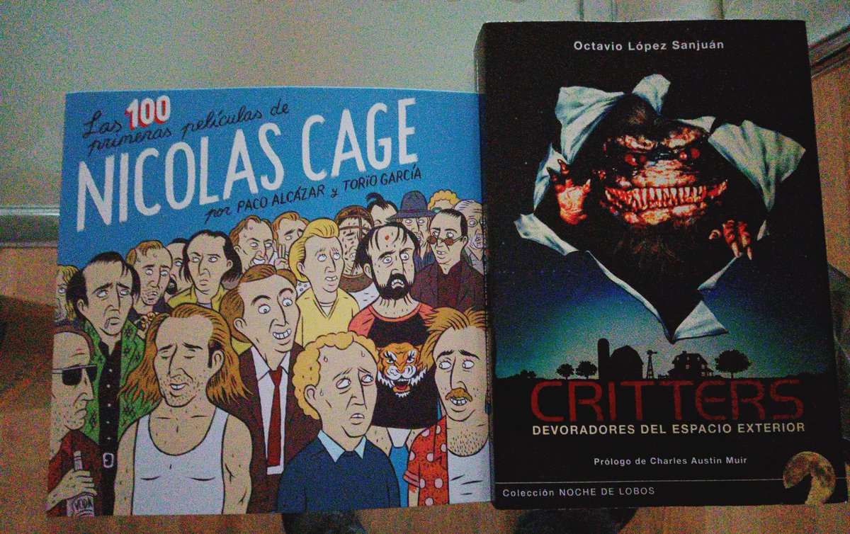 Mi #DiaDelLibro2021 se ha saldado con dos compras imprescindibles. Uno estaba destinado a estar conmigo 'Las 100 primeras películas de Nicolas Cage', el otro es una guía NECESARIA sobre una saga magnífica 'Critters, devoradores del espacio exterior' que ha escrito Octavio Lopez.