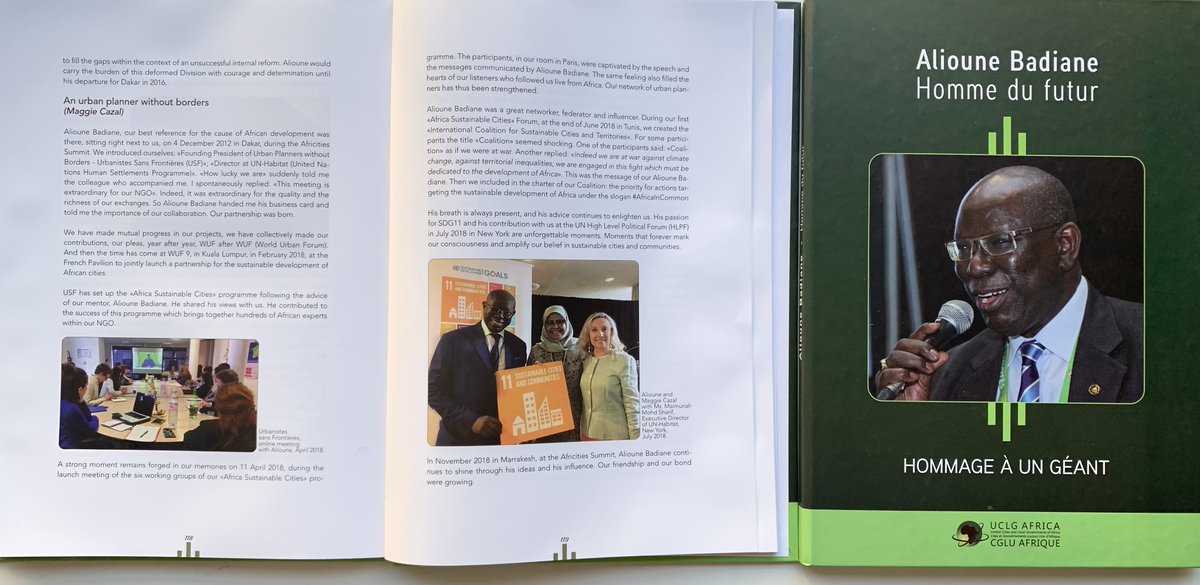 Avec émotion et fierté, j’ai reçu le livre «Alioune Badiane : Homme du futur». Mon témoignage, au nom de <a href="/usfngo/">Urbanistes Sans Frontieres</a> démontre l’engagement d’Alioune pour les villes et les territoires durables en #Afrique Merci à <a href="/UCLGAfrica/">CGLU Afrique</a> <a href="/DanielBiau/">Daniel Biau</a> pour la coordination de cet ouvrage collectif.